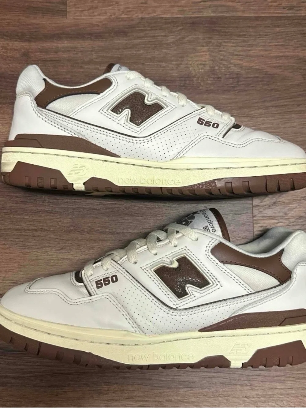 New Balance x Aime Leon Dore NB 550 Men’s Sneakers in White and Brown